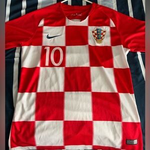 Nike Red and White Dri-FIT Jersey